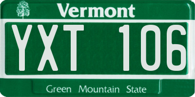 VT license plate YXT106