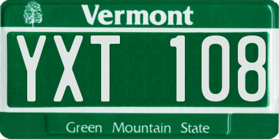VT license plate YXT108