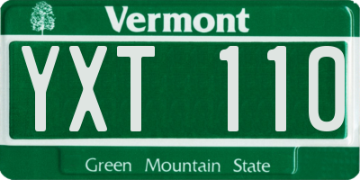 VT license plate YXT110