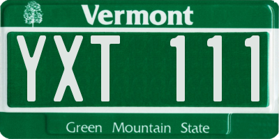 VT license plate YXT111