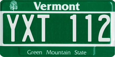 VT license plate YXT112