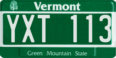 VT license plate YXT113