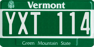 VT license plate YXT114