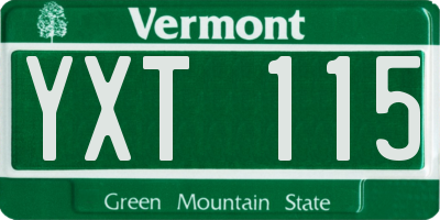 VT license plate YXT115