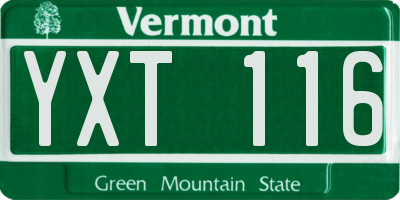 VT license plate YXT116