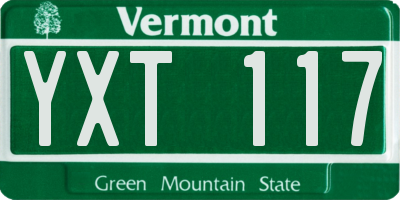 VT license plate YXT117