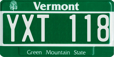 VT license plate YXT118