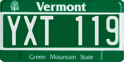 VT license plate YXT119