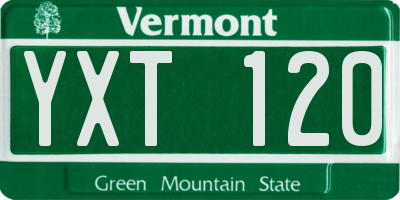 VT license plate YXT120