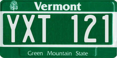 VT license plate YXT121