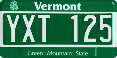 VT license plate YXT125