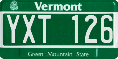 VT license plate YXT126