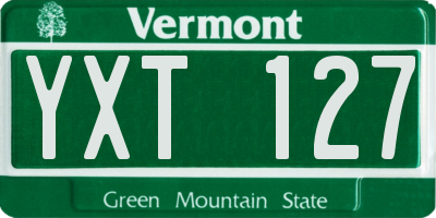 VT license plate YXT127