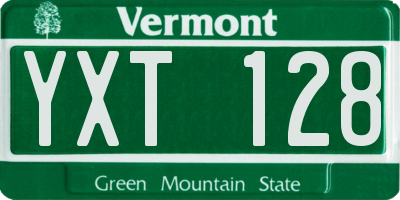 VT license plate YXT128