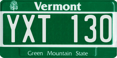 VT license plate YXT130