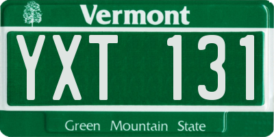 VT license plate YXT131