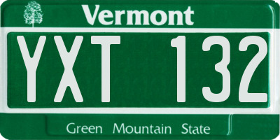 VT license plate YXT132