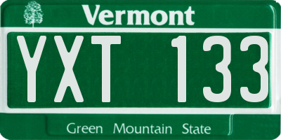VT license plate YXT133