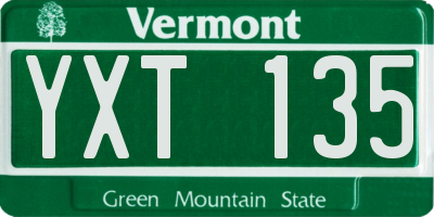 VT license plate YXT135
