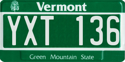 VT license plate YXT136