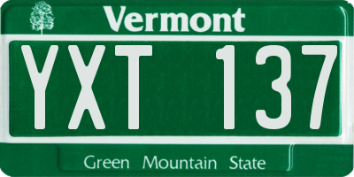 VT license plate YXT137