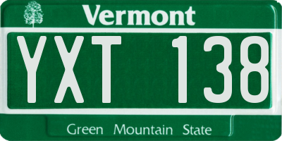 VT license plate YXT138