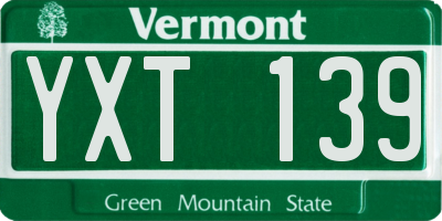VT license plate YXT139