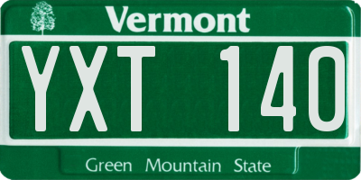 VT license plate YXT140