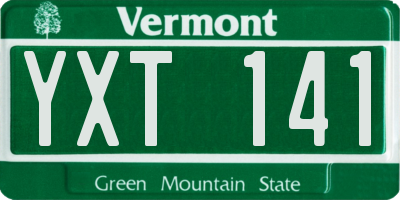 VT license plate YXT141