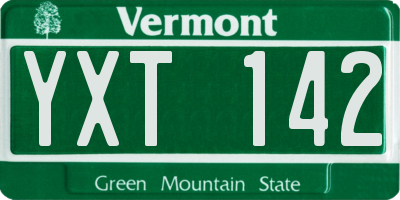VT license plate YXT142