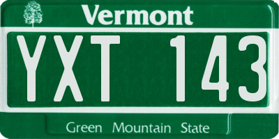 VT license plate YXT143