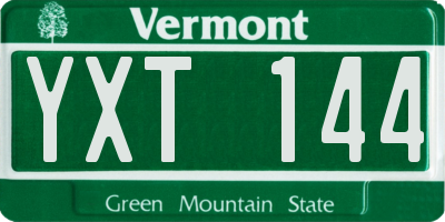 VT license plate YXT144