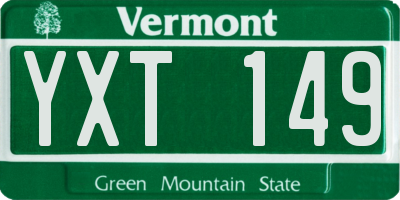 VT license plate YXT149