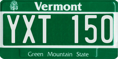 VT license plate YXT150