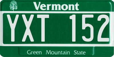 VT license plate YXT152