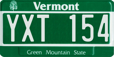 VT license plate YXT154