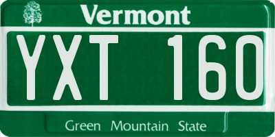 VT license plate YXT160