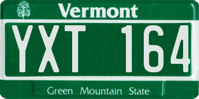 VT license plate YXT164