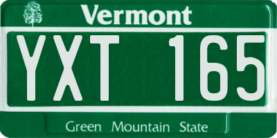 VT license plate YXT165