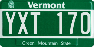 VT license plate YXT170