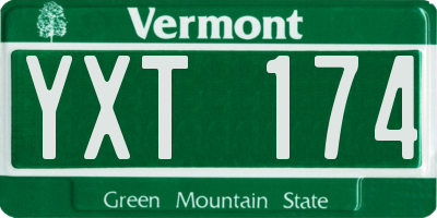 VT license plate YXT174
