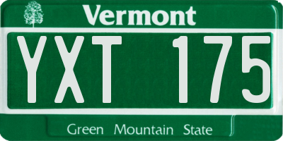 VT license plate YXT175