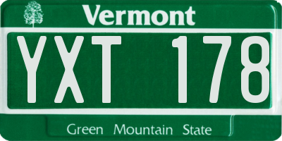 VT license plate YXT178