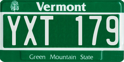 VT license plate YXT179