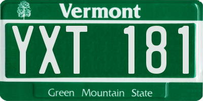 VT license plate YXT181