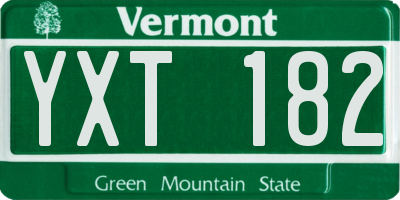 VT license plate YXT182