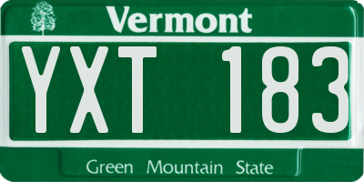 VT license plate YXT183