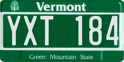 VT license plate YXT184