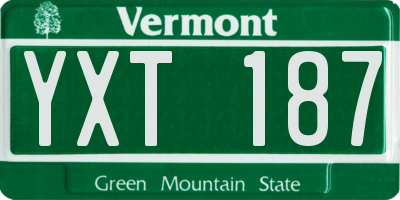 VT license plate YXT187