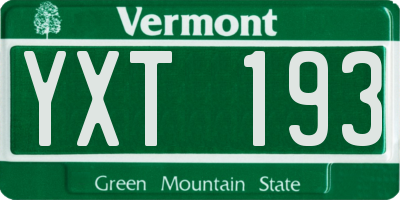 VT license plate YXT193